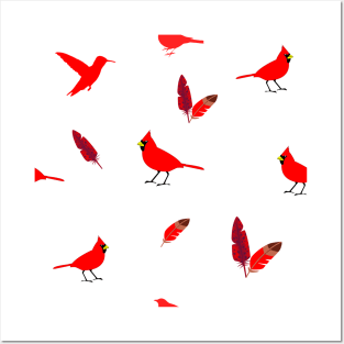 Red Feather Sparrow Posters and Art